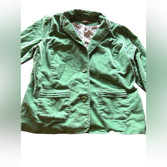 Old Navy Green Retro Women's  Corduroy  Blazer  with Cherry lining- size L - Picture 1 of 5